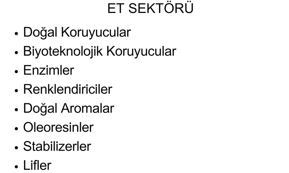 Et Sektörü